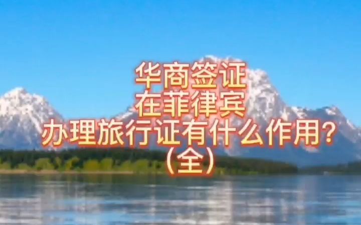 在菲律宾办理旅行证有什么作用?(全)哔哩哔哩bilibili