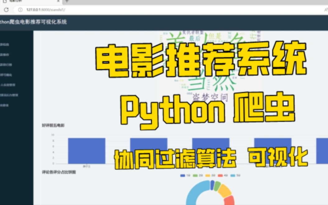 基于python电影推荐系统 爬虫 协同过滤推荐算法 豆瓣电影 echarts可视化 Django框架 计算机毕业设计哔哩哔哩bilibili