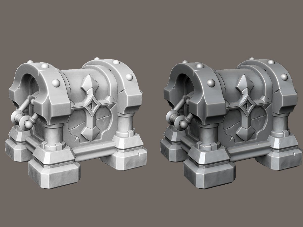 【3dmax场景道具建模】简单的场景道具宝箱模型制作案例