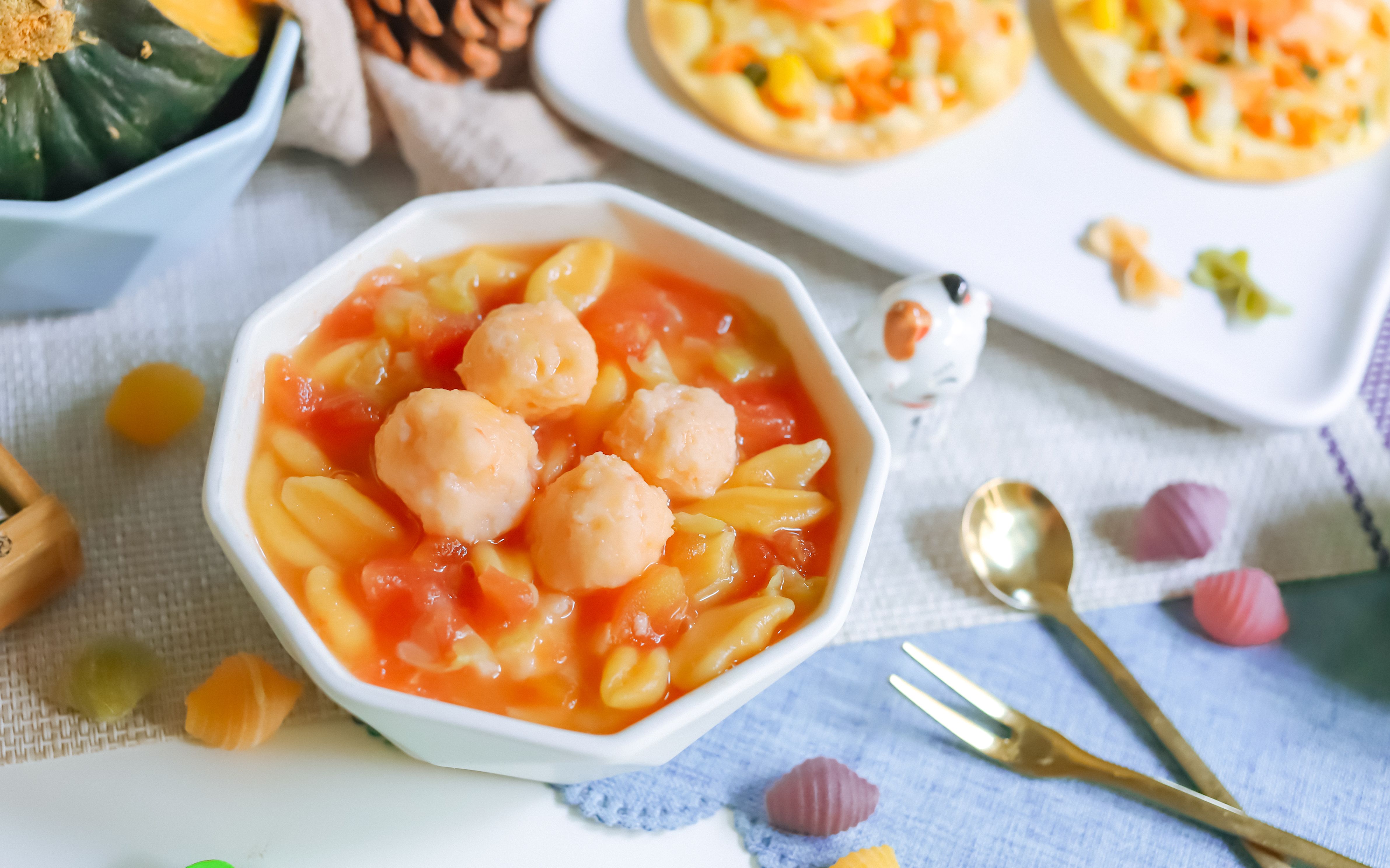 宝宝辅食 虾丸番茄疙瘩汤