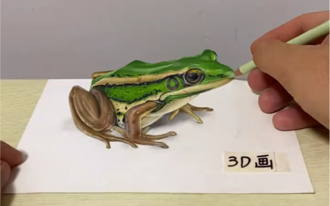 3d立体画 青蛙