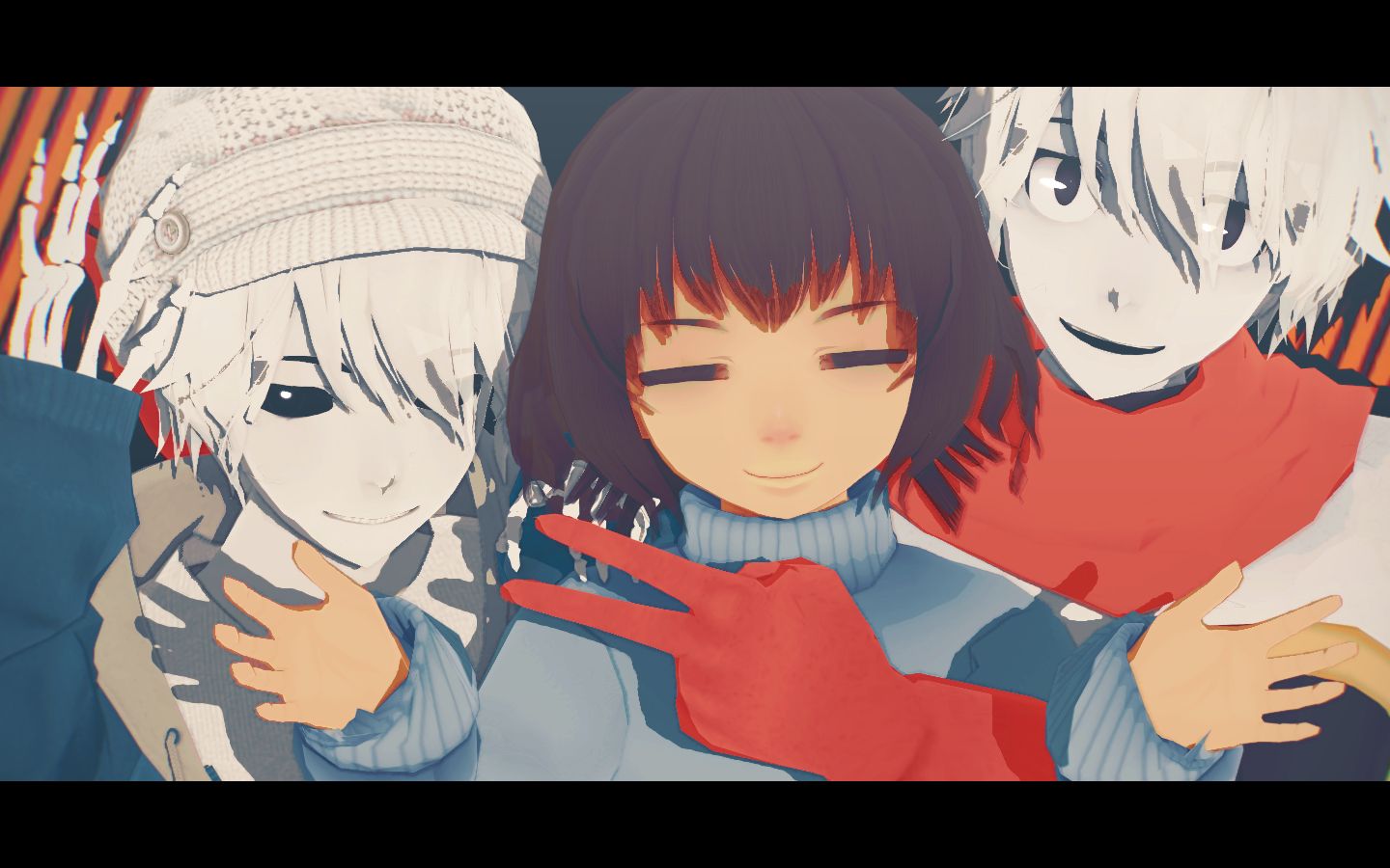 【undertale×mmd】spooky scary skeletons【frisk&骨兄弟*擬人注意