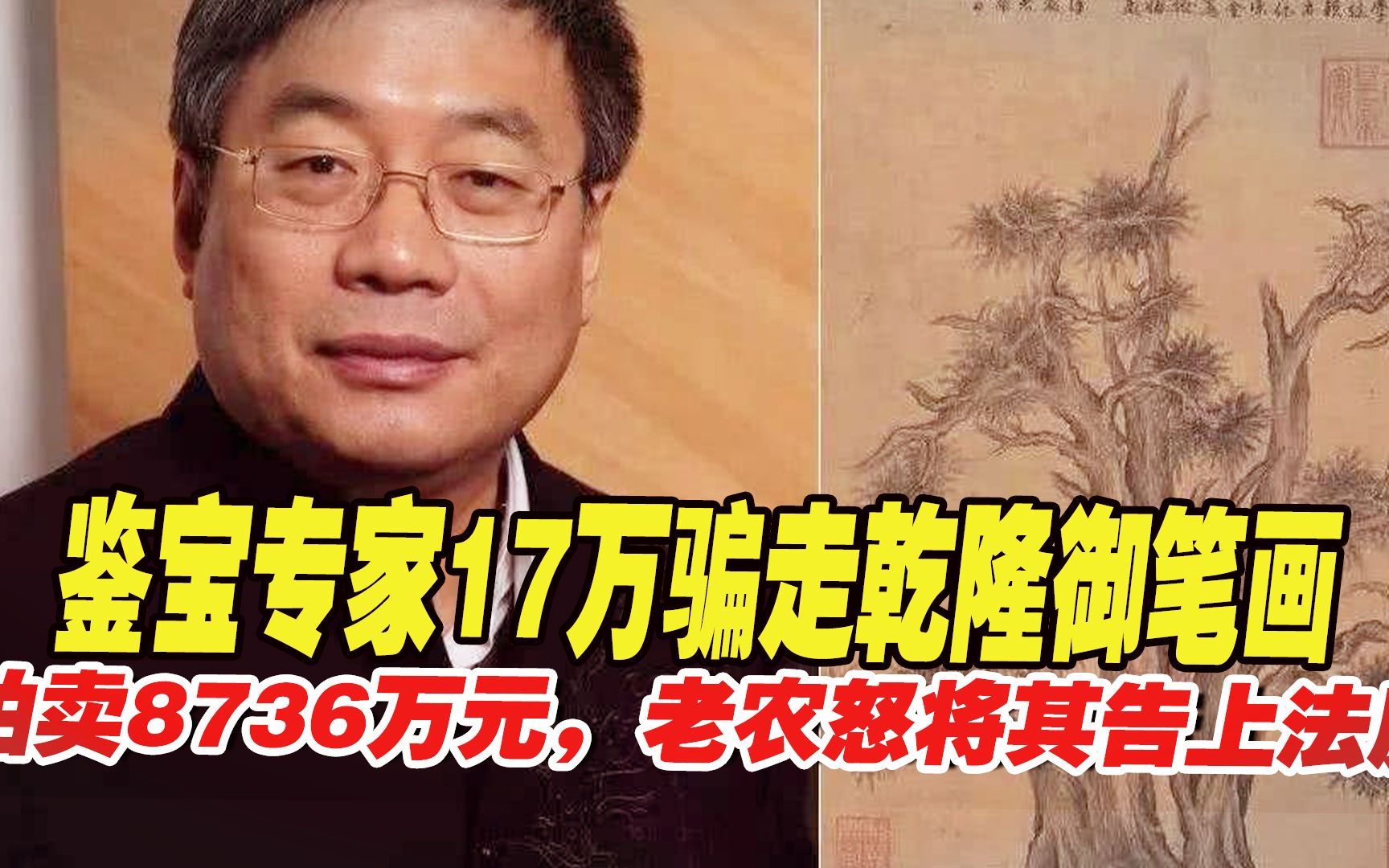 鉴宝专家17万骗走乾隆御笔画,拍卖8736万元,老农怒将其告上法庭哔哩哔哩bilibili