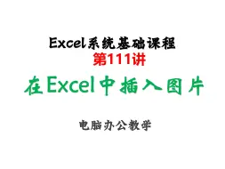 111.在Excel中插入图片