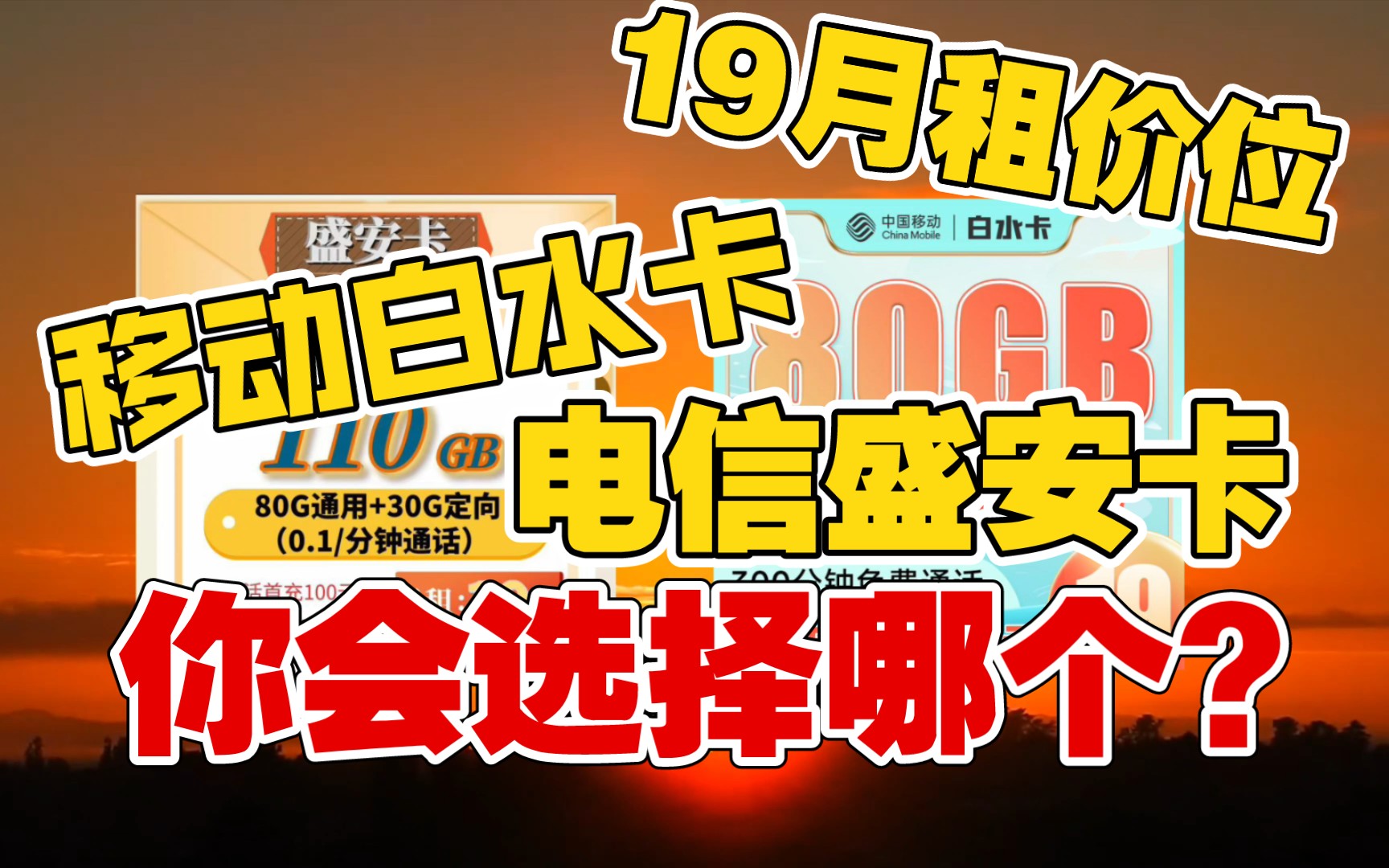 移动白水卡和电信盛安卡 同样19月租,你会选择哪一张?哔哩哔哩bilibili