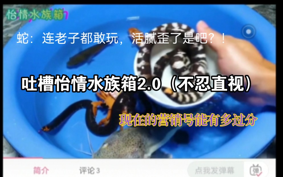 [图]吐槽虐鱼怡情水族箱2.0，把蛇和玩具和巴西龟和各种鱼放在一起是什么操作？