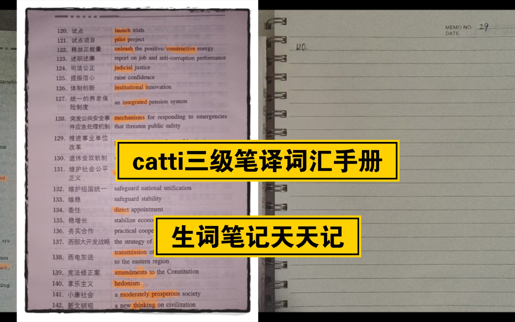 [图]catti笔译词汇手册|生词笔记【8】|可以直接抄笔记