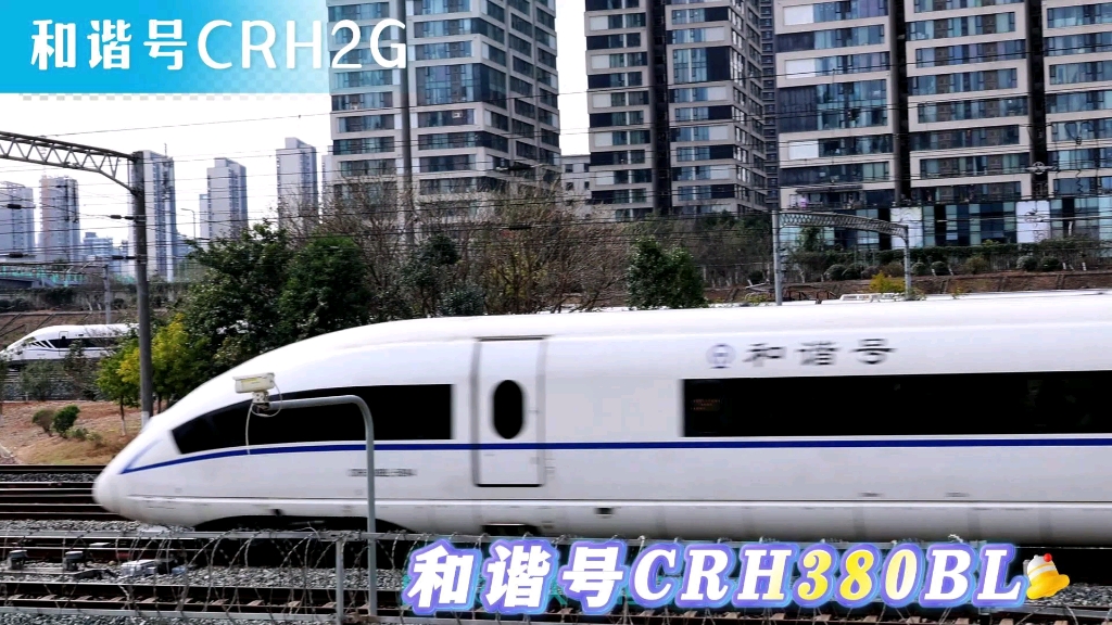 两列和谐号动车组列车