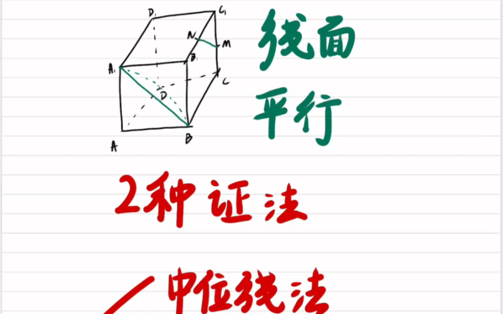 线面平行两种方法✅中位线法➕平行四边形法✔️两种方法都给大家放进视频里了.线面平行这两种方法基本上就够用了,如果有那种特别难的,可能就需要...