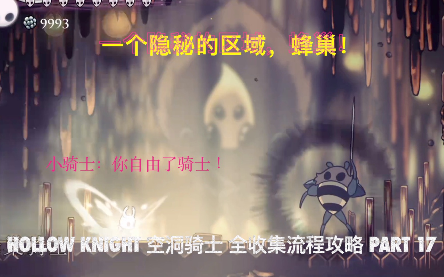 一个隐秘的区域,蜂巢!Hollow Knight 空洞骑士 全收集流程攻略 part17 小骑士:你自由了骑士!哔哩哔哩bilibili