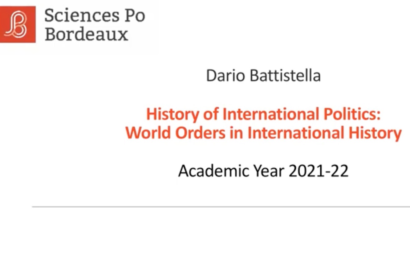 [图]【课程搬运】Dario Battistella｜国际政治史：导论｜History of/and International Politics