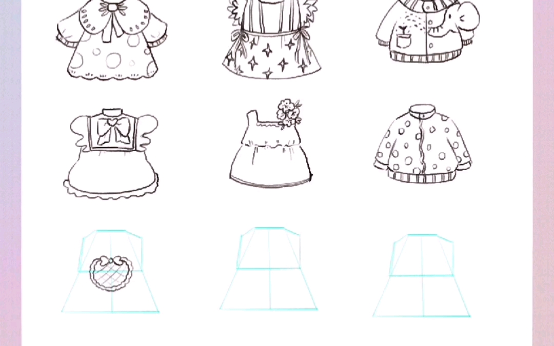 儿童插画服饰临摹练习