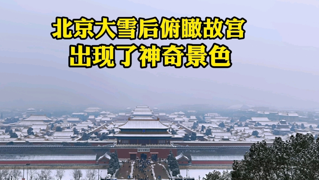 北京大雪连下3天,登上景山看故宫全景,这奇妙景色把我震撼了哔哩哔哩bilibili