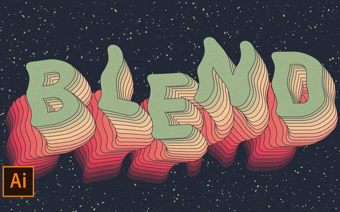 用ai制作炫酷3d混合文本效果