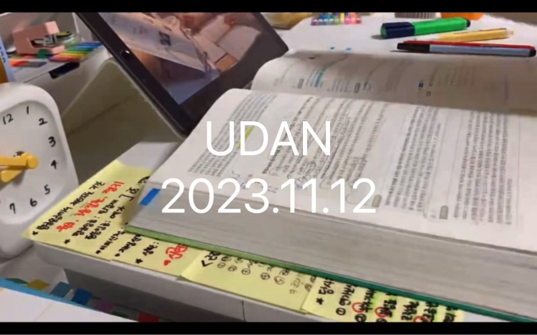 【UDAN】中字韩国发疯姐20231112最新更新学习vlog哔哩哔哩bilibili