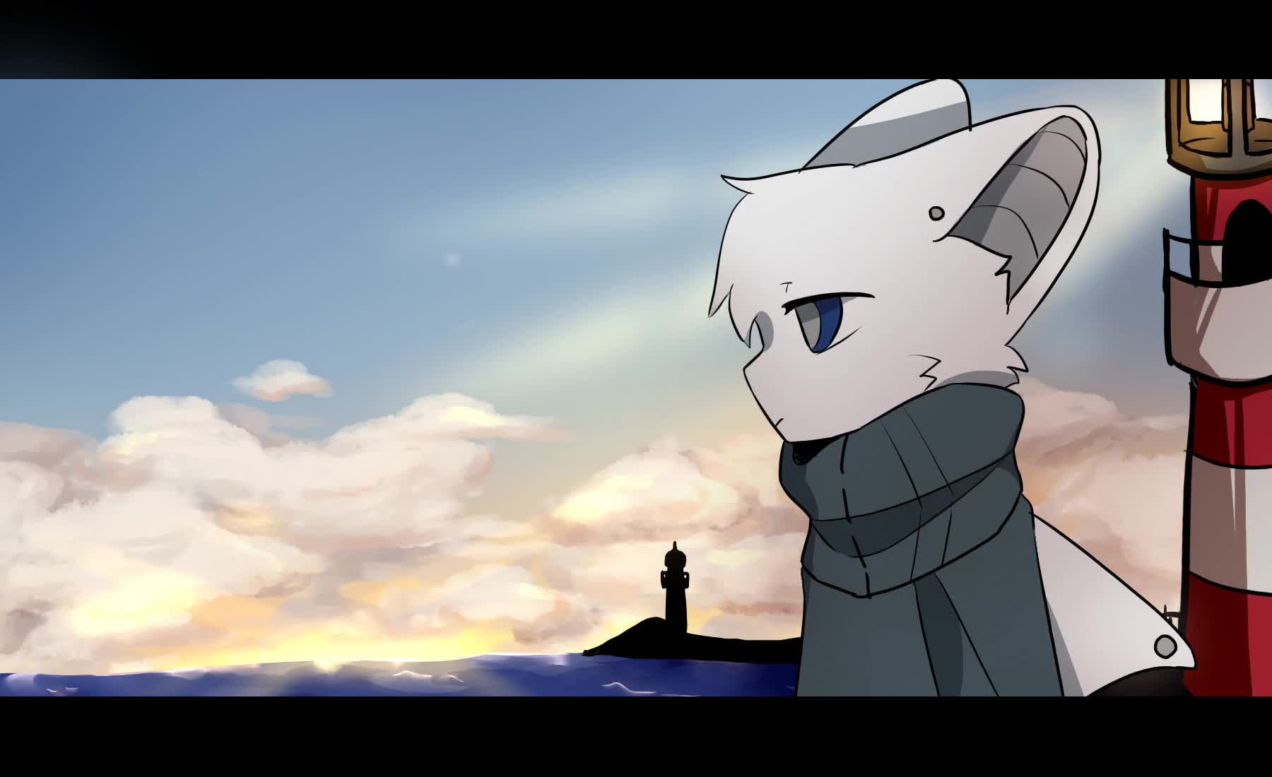 3秒的逐帧动画练习灯塔下的鲨鱼