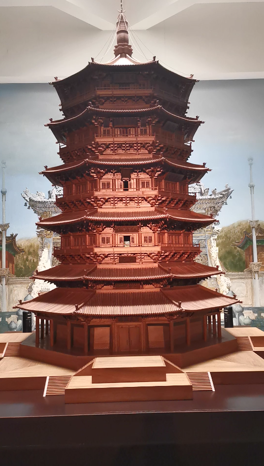 活动作品山西博物院的应县木塔模型巨大巨精致