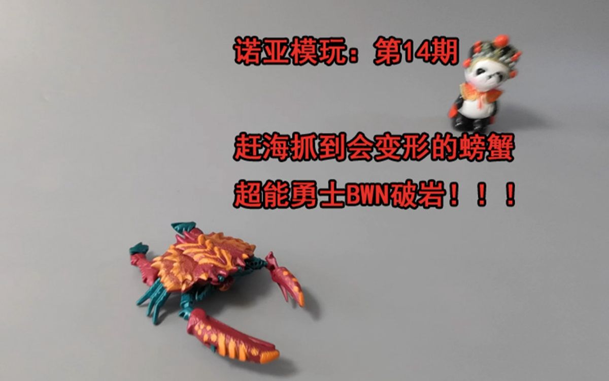 [图]【诺亚模玩】第14期-小伙赶海抓到大货！——一只会变形的螃蟹。变形金刚野兽战争（超能勇士/猛兽侠）BWN破岩（背水蟹）