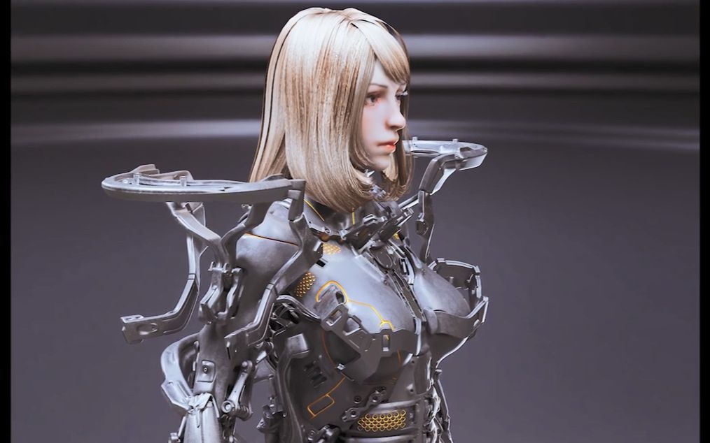 blender建模 这样的科技感十足女战士 你能忍得住?