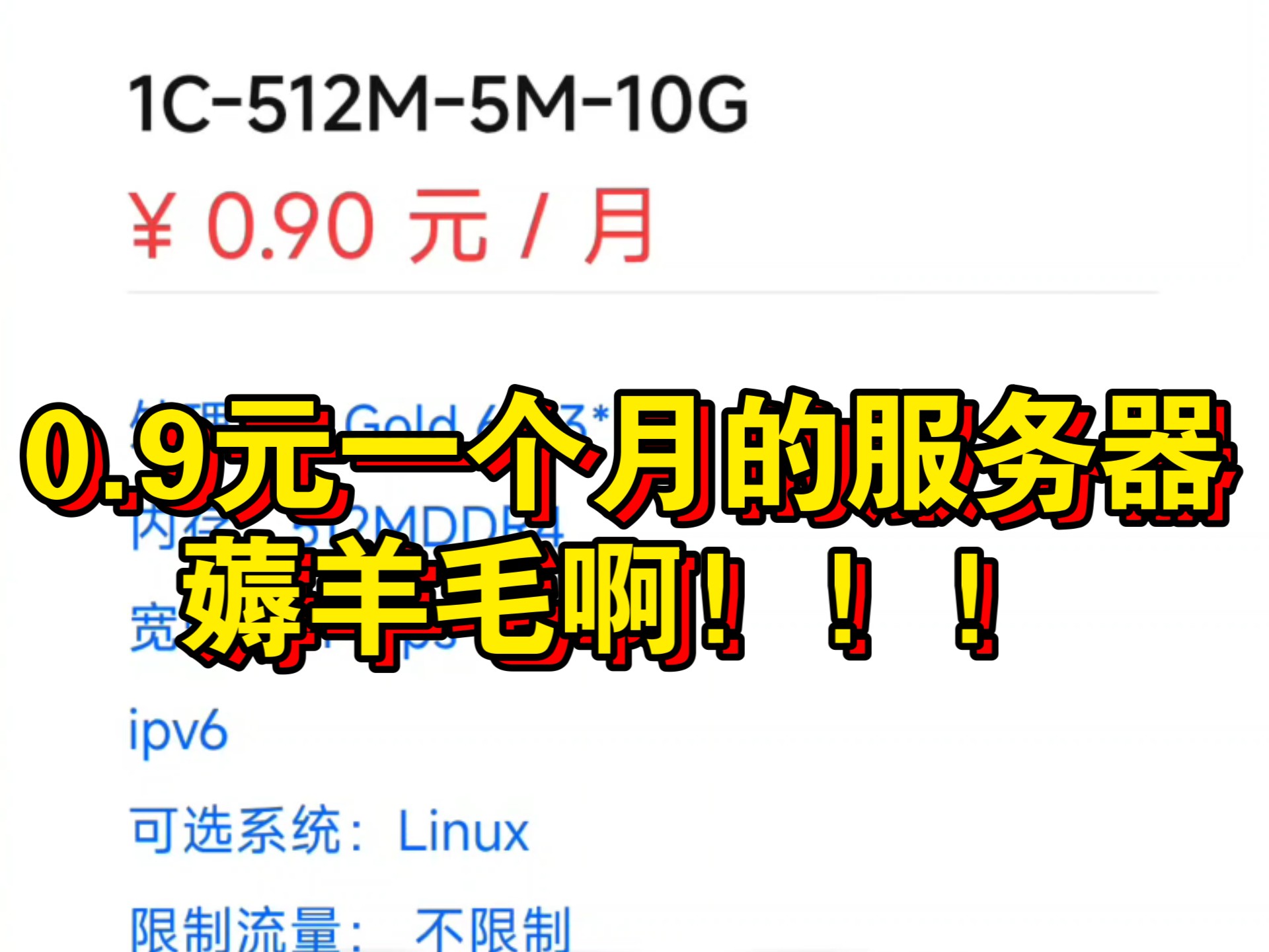 0.9 元一个月的香港服务器?这波羊毛必须薅!!!