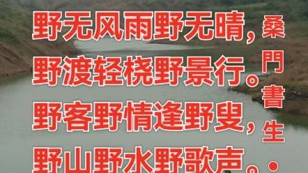 七绝•野趣作者/桑门书生野无风雨野无晴,野渡轻桡野景行.野客野情逢野叟,野山野水野歌声.哔哩哔哩bilibili