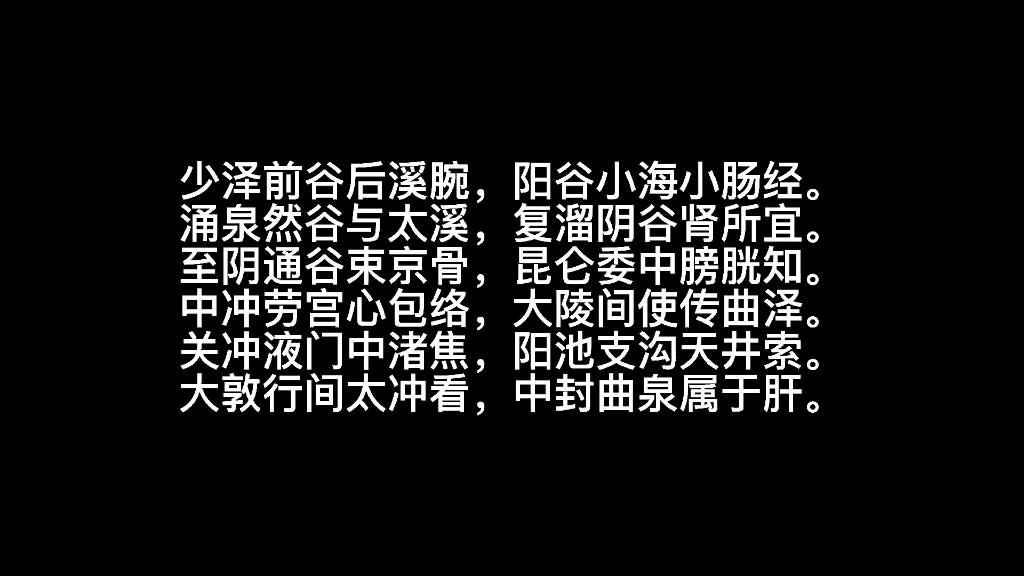 中医针推专业必背/井荥输原经合歌哔哩哔哩bilibili