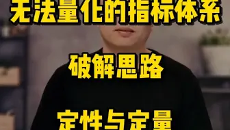 无法量化的指标体系 破解思路 定性与定量