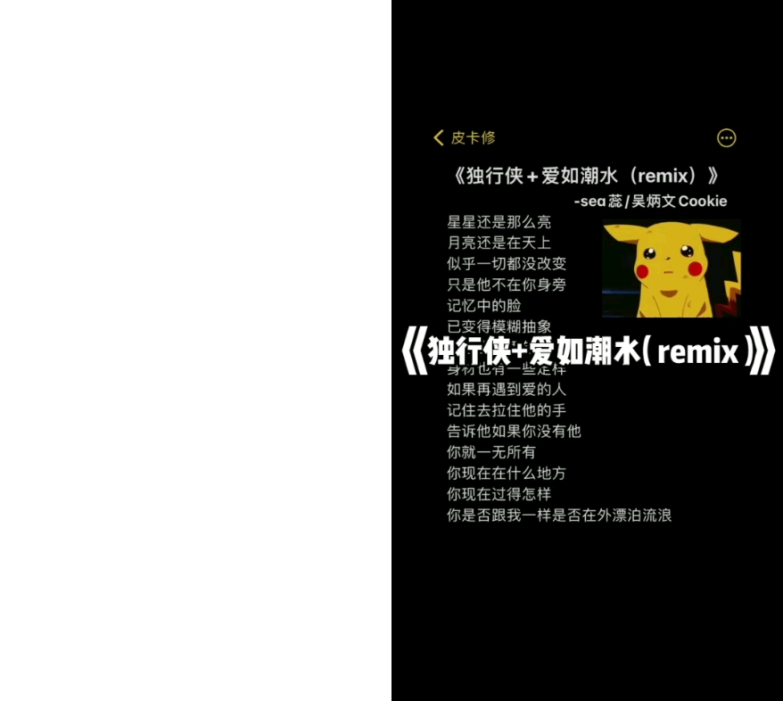 [图]独行侠+爱如潮水remix