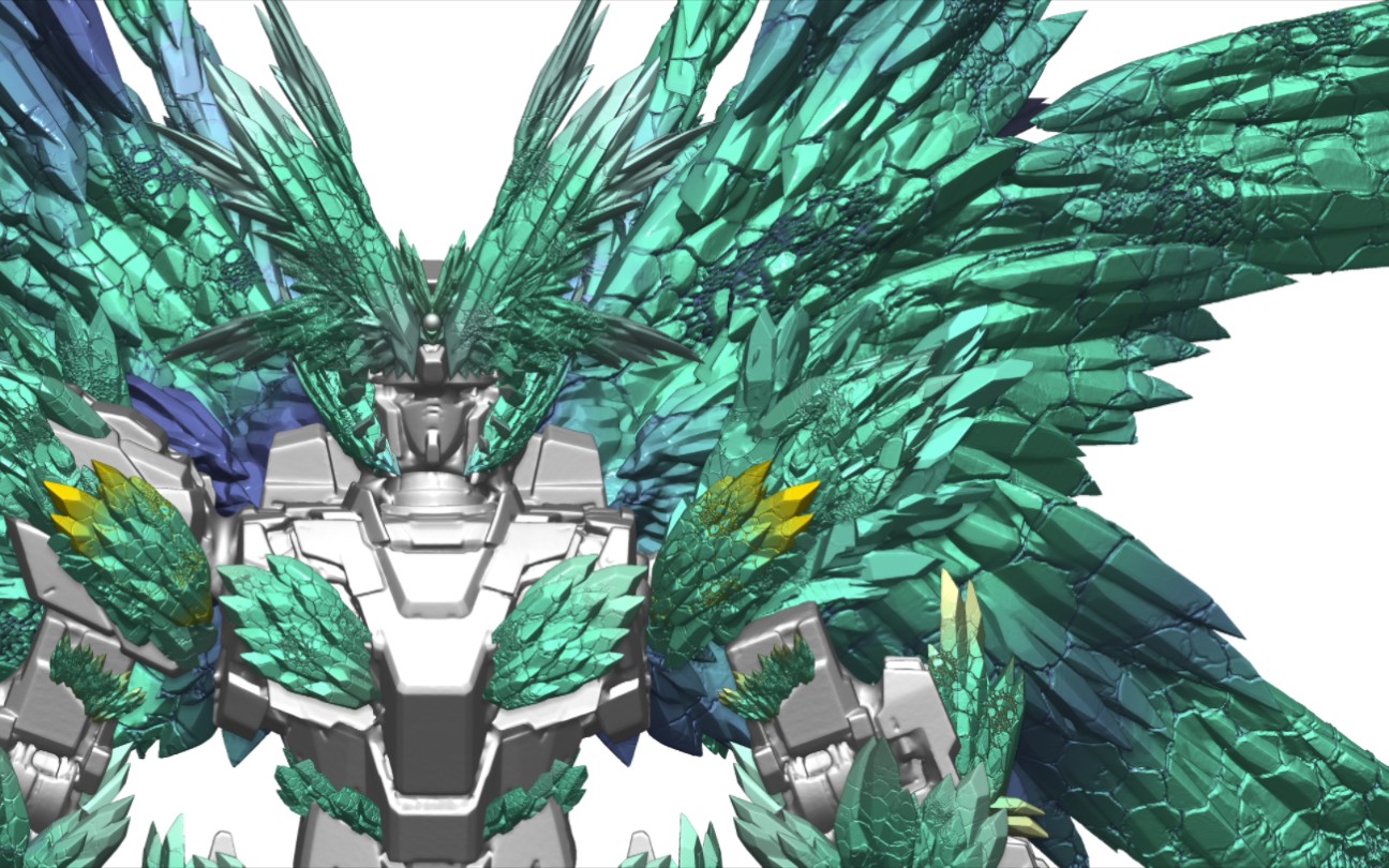 有岩石裂痕的结晶独角兽高达pg