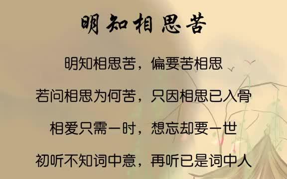 明知相思苦偏要苦相思诗词 诗句 唯美诗词 古风 国学经典 中国文化