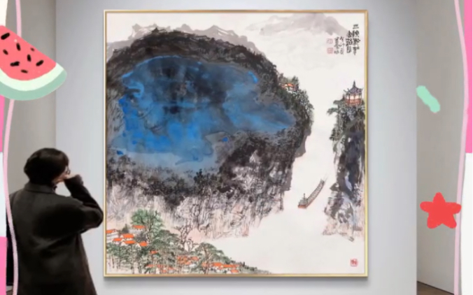 重庆画院院长王发荣《三峡黔江去路长》 : 68x68 年份:2023 款识:癸卯夏发荣作#原创#油画#国画##重庆画院 #重庆#中国美术学院 #三峡 #重庆哔哩哔...