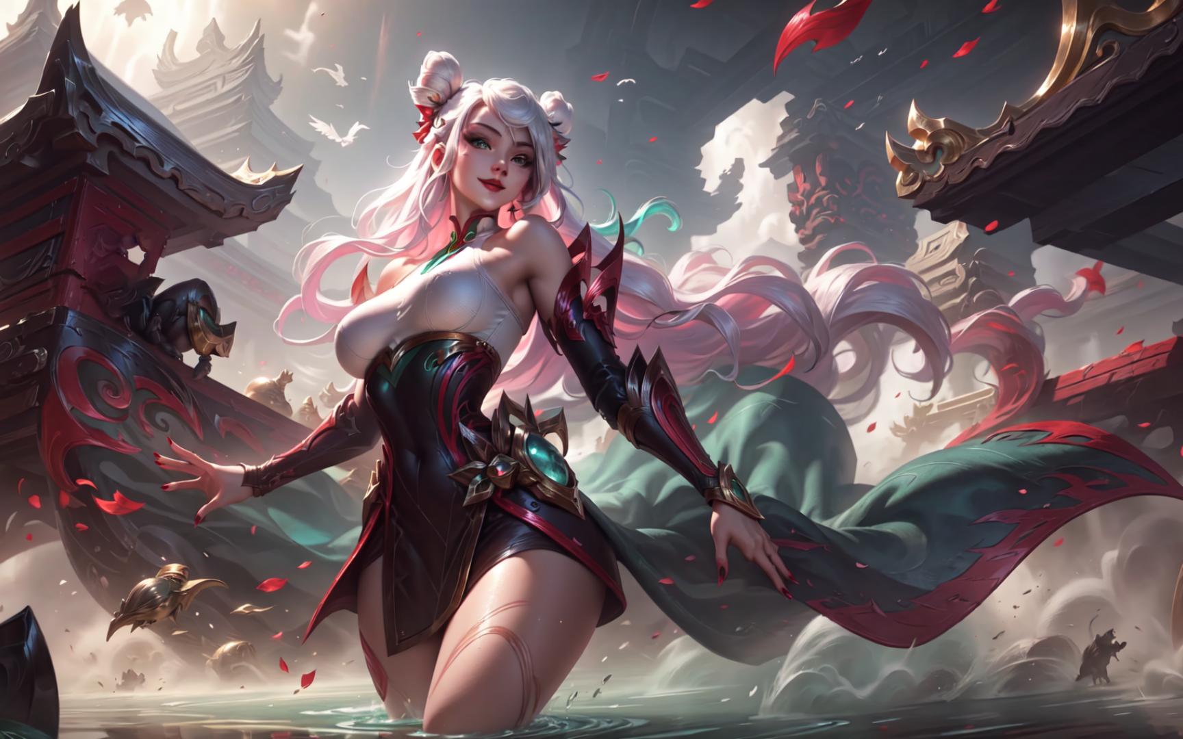 【ai绘画】美宣 英雄联盟剪纸仙灵-刀妹