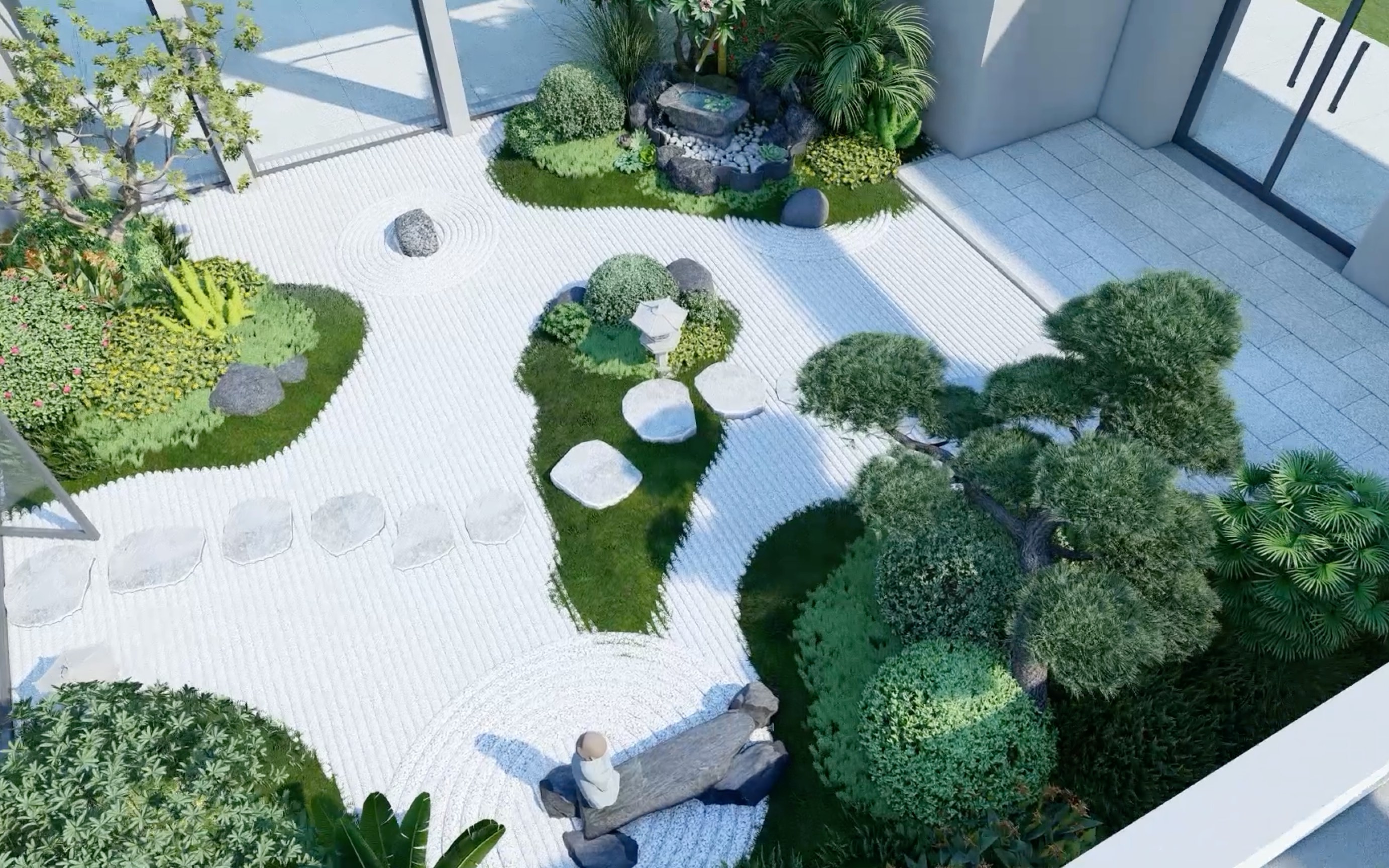 lumion景观动画 日式禅意屋顶花园景观动画