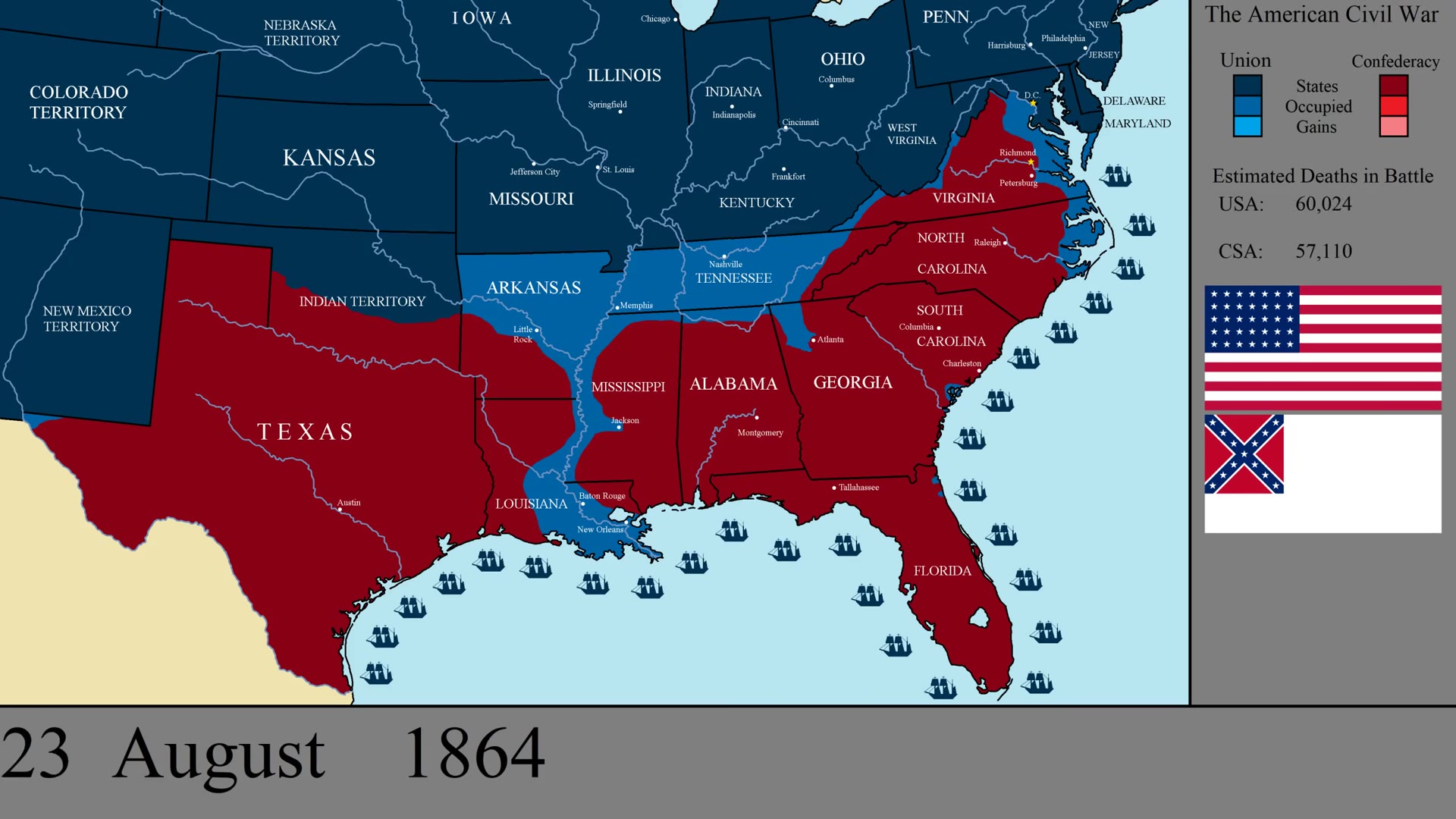 南北战争时期美国地图图片