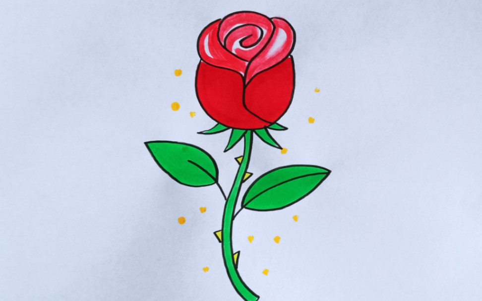 玫瑰花简笔画可爱漂亮图片