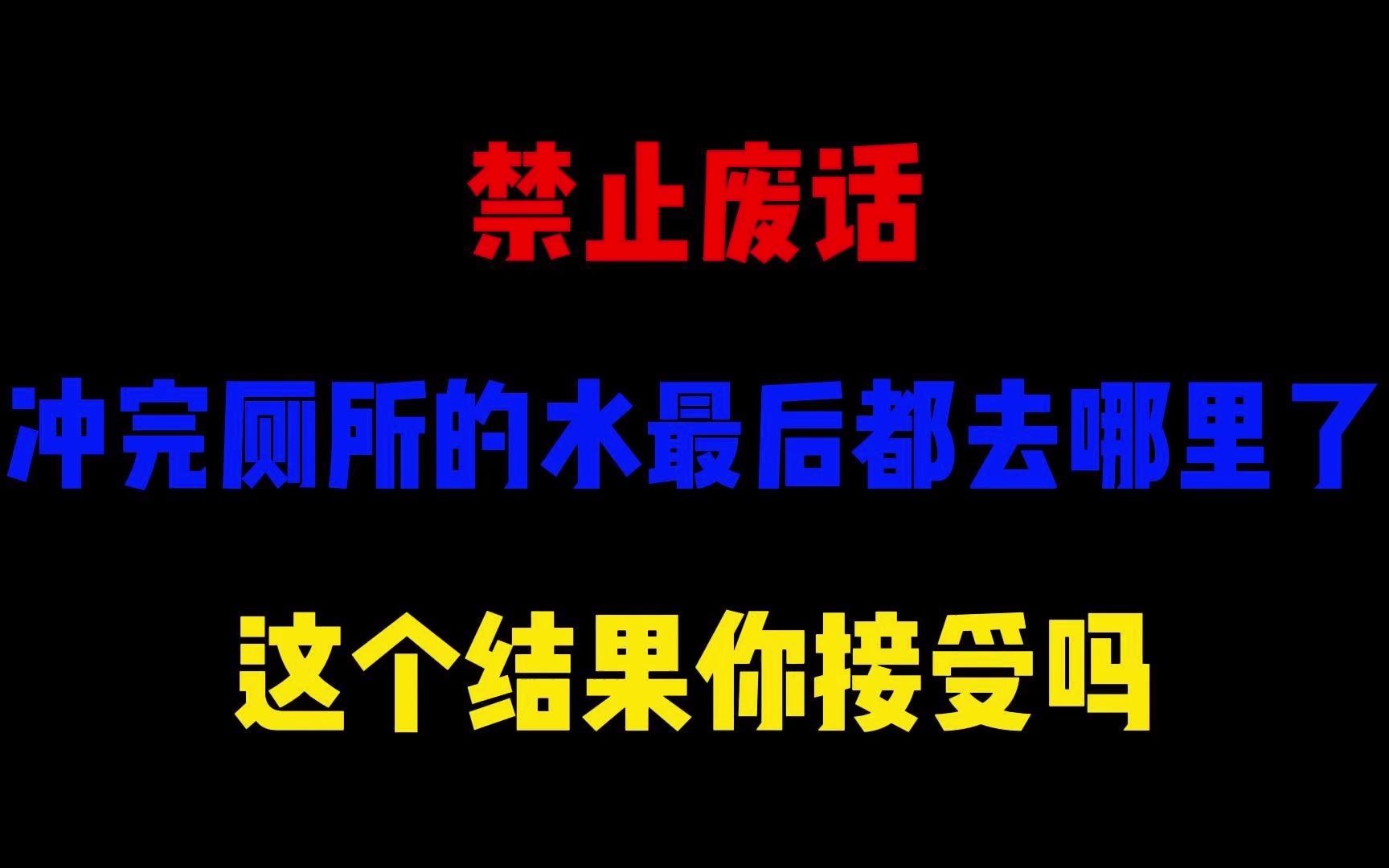 禁止废话:冲完厕所的水最后都去哪里了?这个结果你接受吗哔哩哔哩bilibili