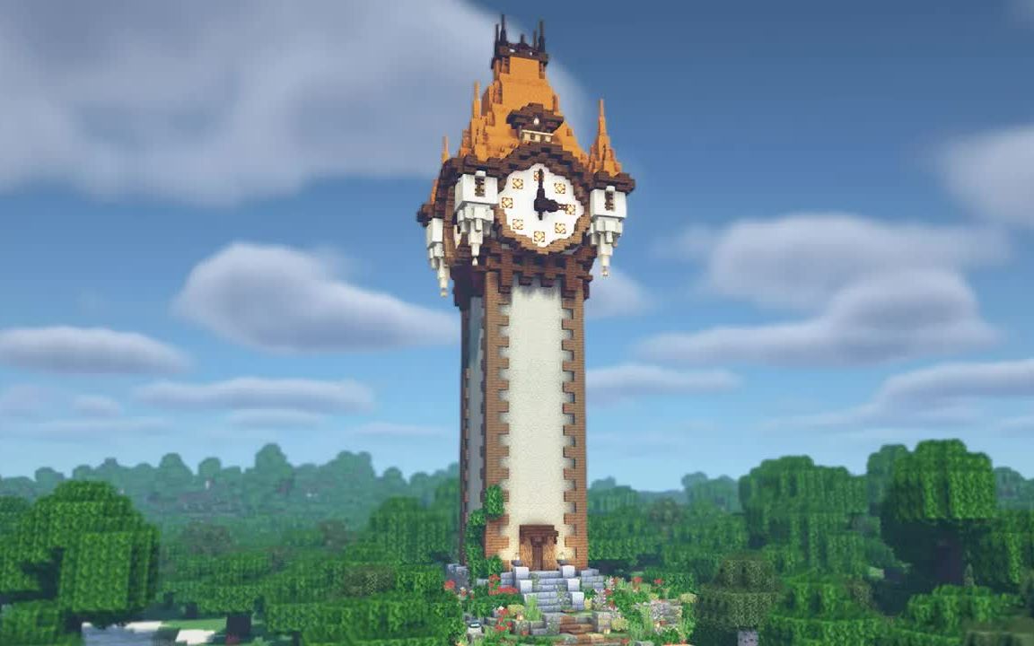 教你建一个钟楼 by minecraft fantasy builds_单机游戏热门视频