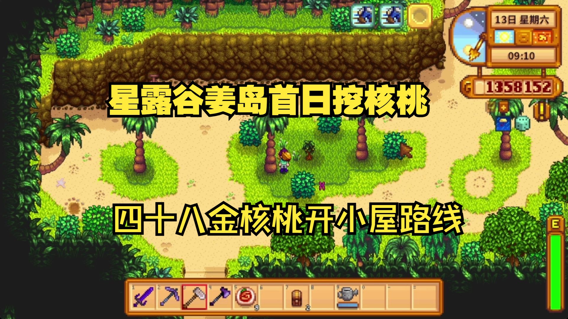 【星露谷1.6】姜岛首日四十八金核桃