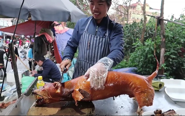 狗肉最好吃的做法,皮脆金黄的脆皮狗肉,看到直流口水哔哩哔哩bilibili