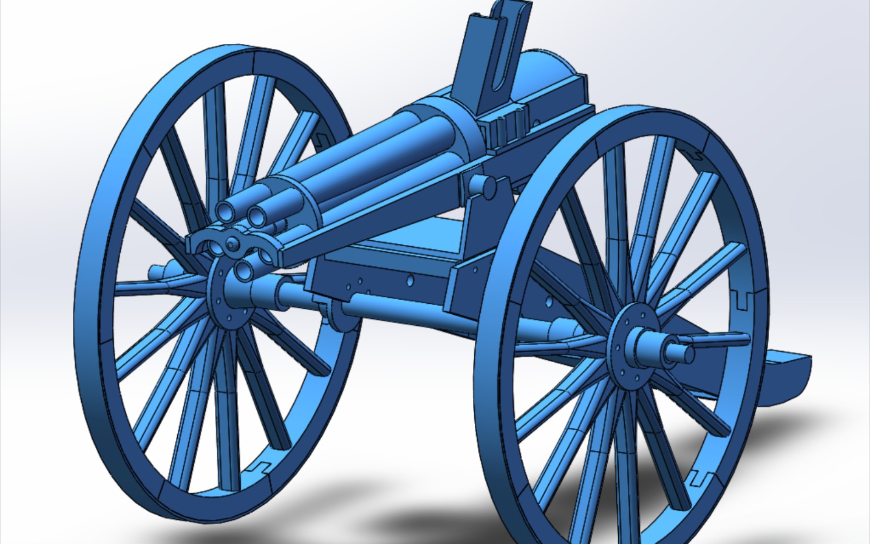 1:6哈奇开斯转管炮图纸设计完成,全金属实体化年后开工