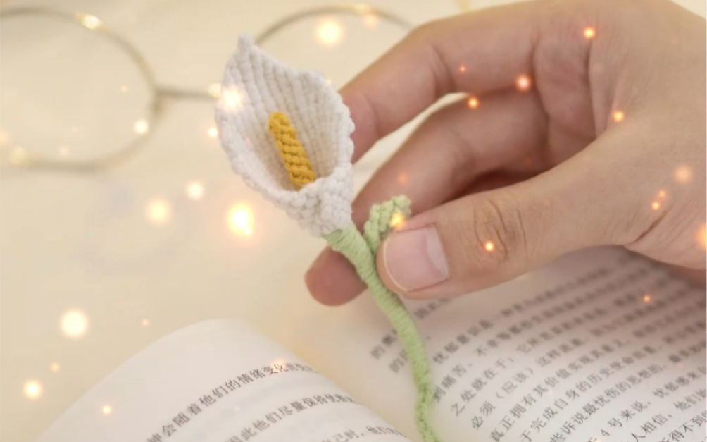 编织马蹄莲花朵书签92你说老师会喜欢吗?