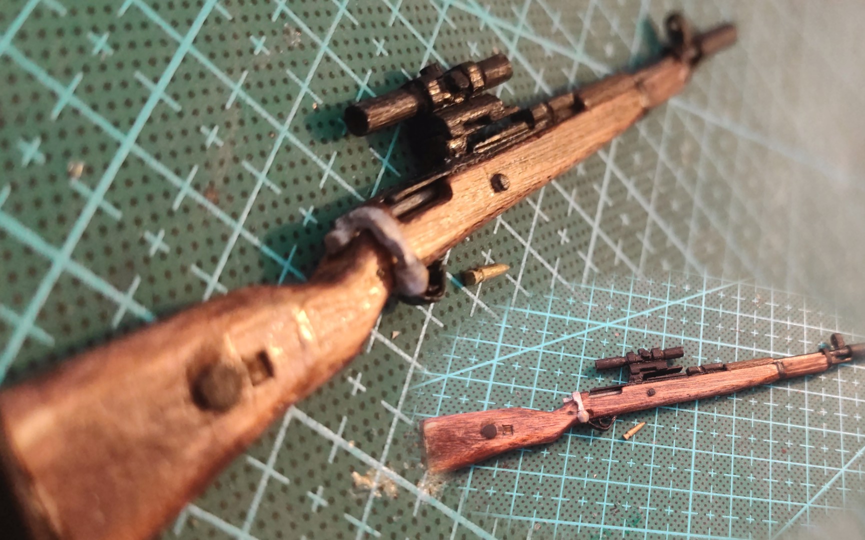 黑方の模型枪系列用雪糕棒和筷子手工制作可以装子弹的kar98毛瑟步枪