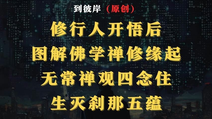 修行人开悟后图解佛学禅修缘起无常禅观四念住生灭刹那五蕴!