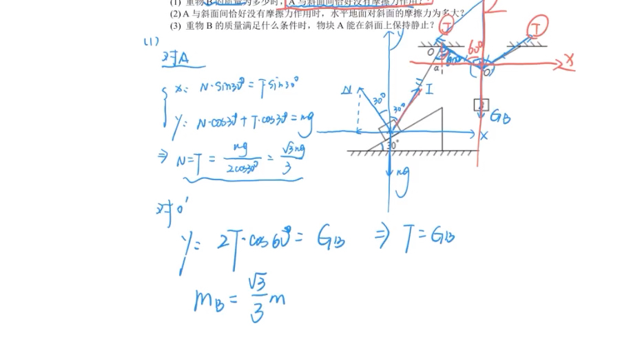 [图]高中物理受力平衡分析例题讲解-多物体受力平衡