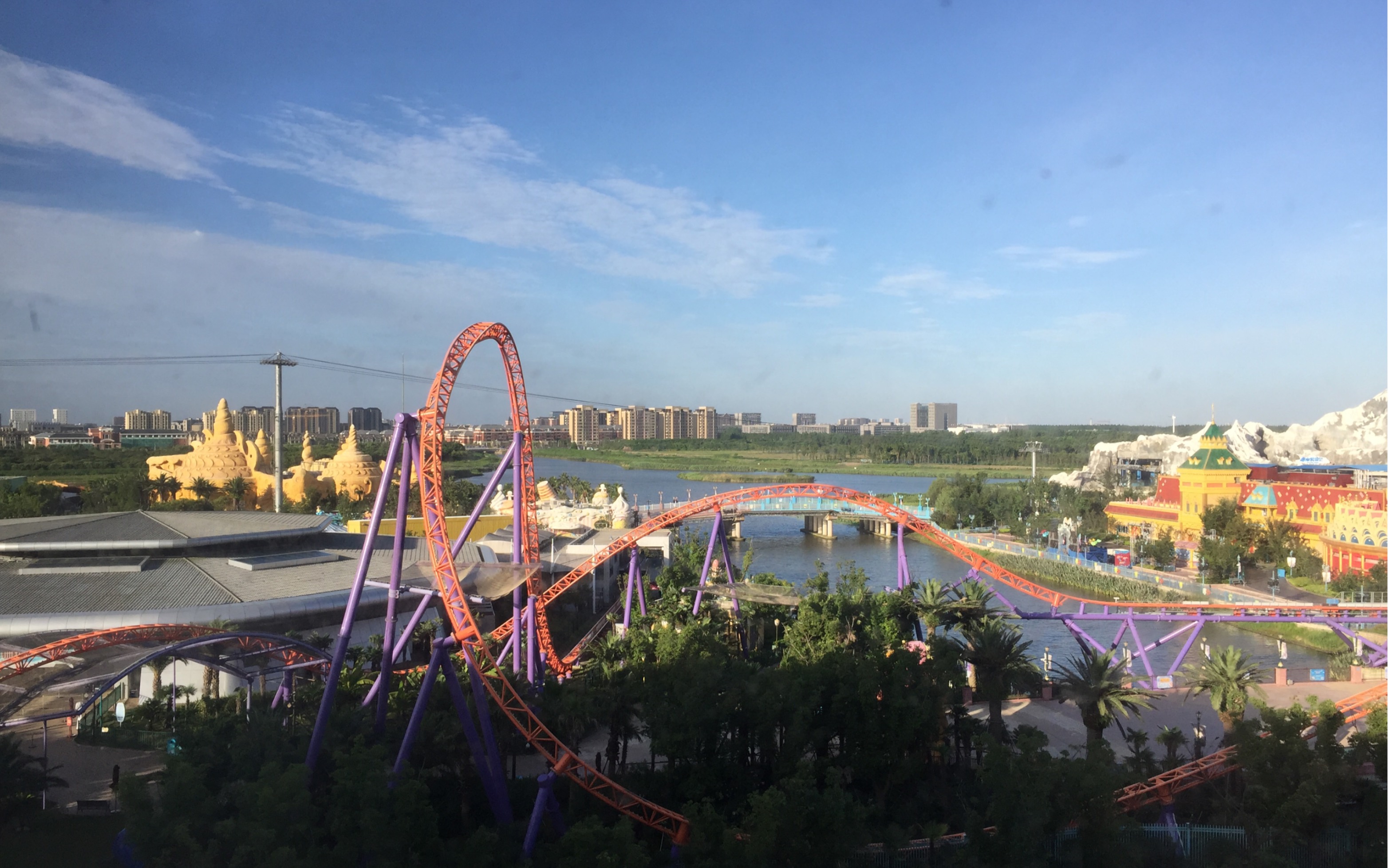 上海海昌海洋公园园景,无人机表演,海豚过山车