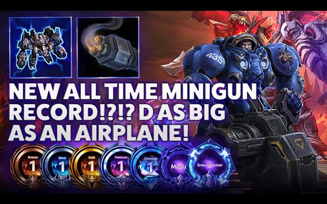 泰凯斯 Tychus Odin  NEW ALL TIME MINIGUN RECORD!?!? D AS BIG AS AN AIRPLANE! B2GM