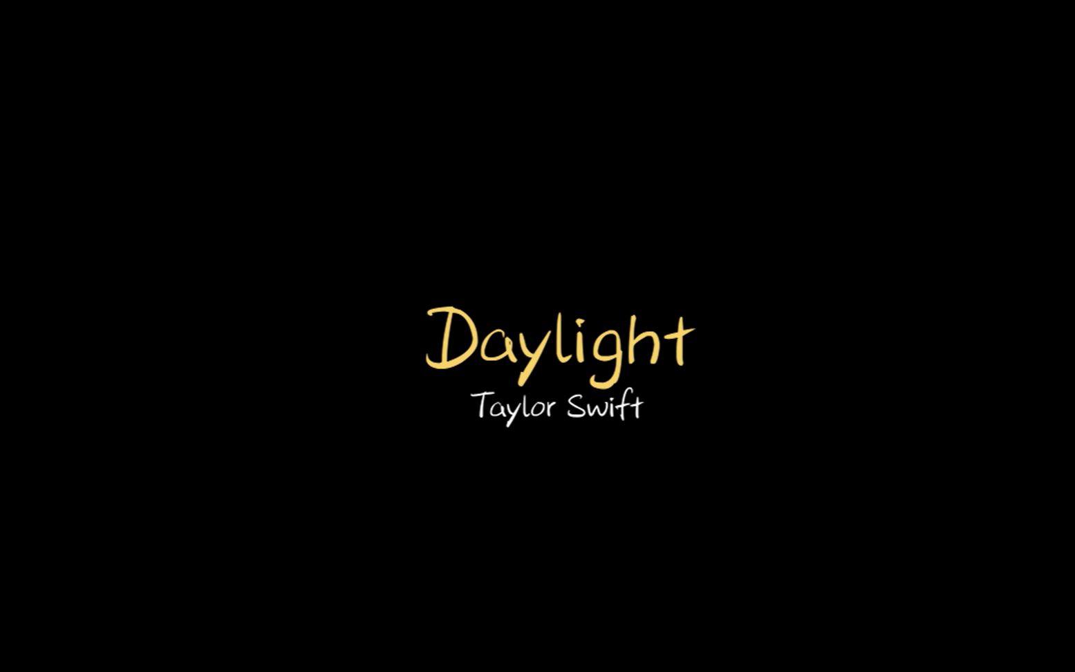 [图]3D音效 | 中英字幕纯享 | Taylor Swift | Daylight