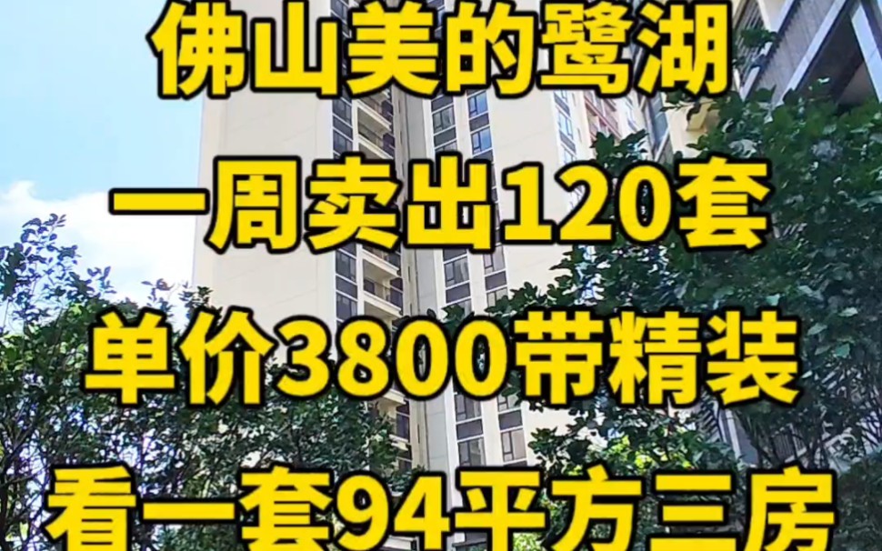 佛山美的鹭湖湖山原筑,看一套94平方三房,一周卖出120套,单价3800带精装.#美的鹭湖森林度假区 #佛山房产 #高明房产哔哩哔哩bilibili