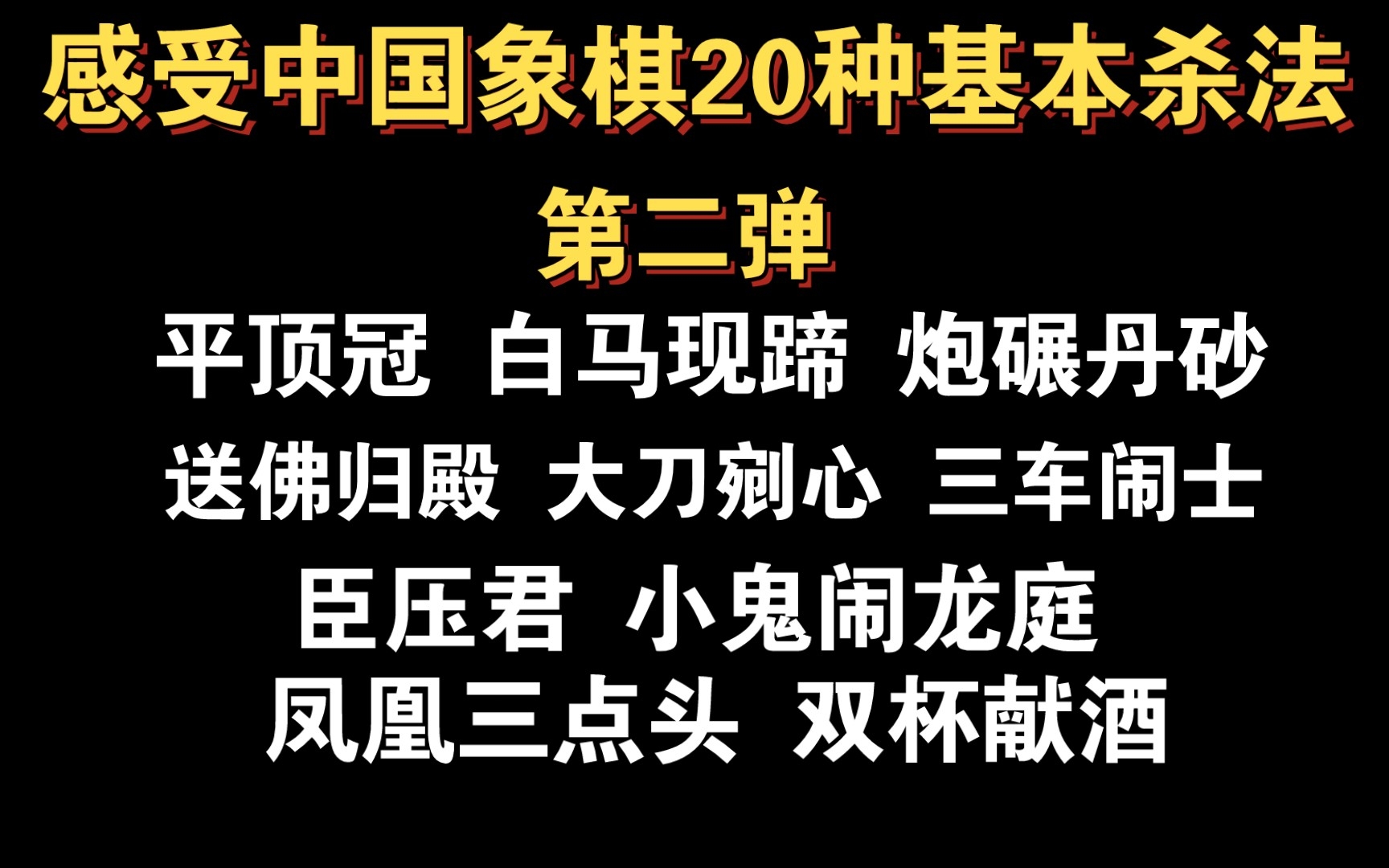 感受中国象棋20种基本杀法(第二期)