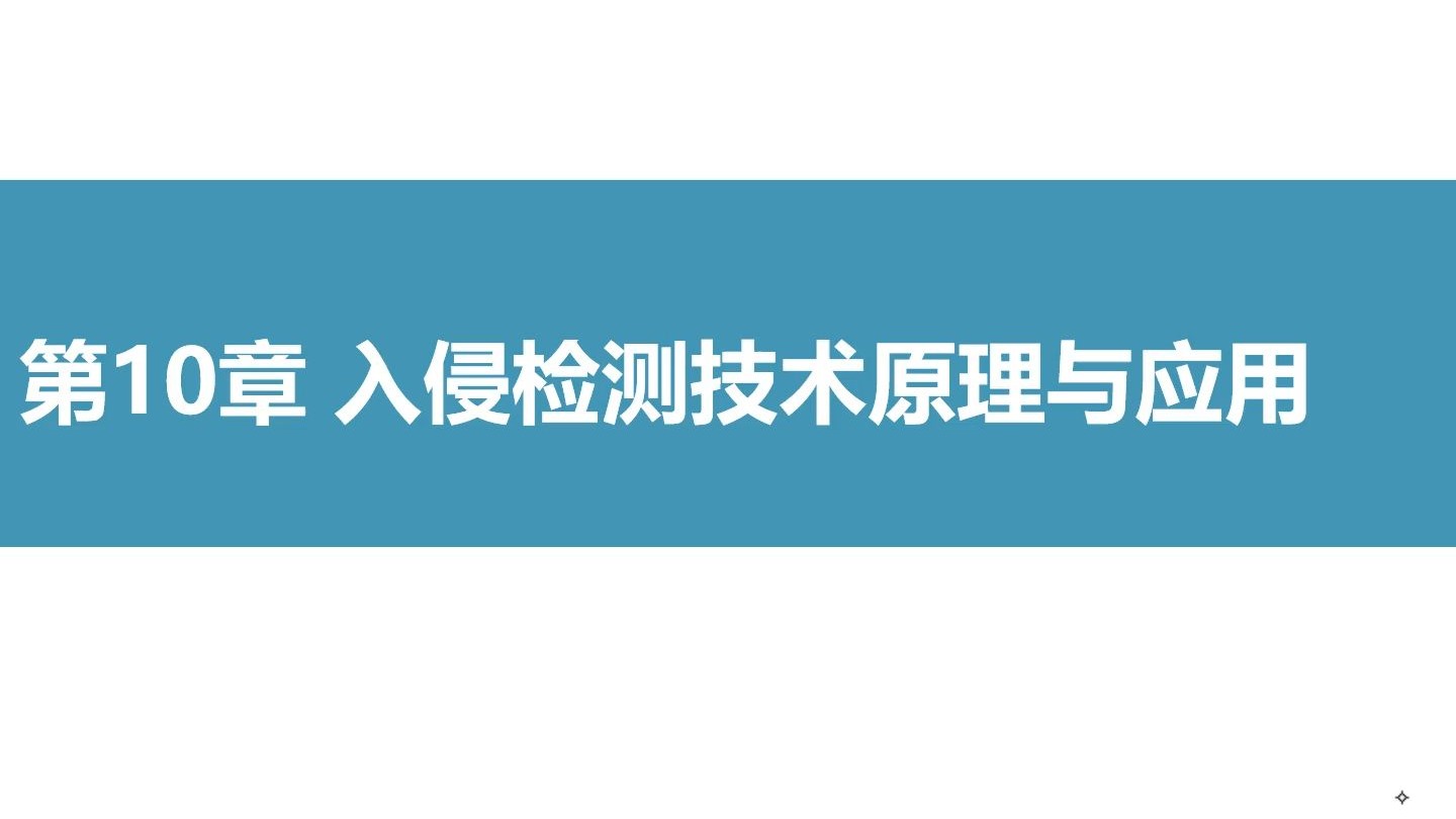 第十章 入侵检测技术原理与应用